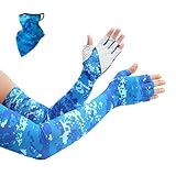 LICHENGTAI Gesichtsmaske mit Halstuch, Arm Sleeves UV-Sonnenschutz Arm Ärmel Atmungsaktiv Armstulpen Kühlarmschutz Bandana Schlauchschal Set für Männer Frauen Outdoor Motorrad Wandern Radfahren Laufen