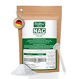 Raibu NAC Pulver 160g pro Beutel für mehr als 6 Monate - NAC Acetyl L-Cystein in bester Qualität - N-Acetyl-Cystein Pulver 100% rein und ohne Zusätze in Deutschland produziert