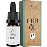 CBD Öl 15% aus BIO Kultivierung - Vollspektrum CBD Tropfen mit 1500mg CBD Goldextrakt - Laborgeprüfte Cannabidiol Tropfen - 10ml Cannabisöl von AD.MONT®