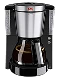 Melitta Look DeLuxe 1011-06, Filterkaffeemaschine mit Glaskanne, AromaSelector, Schwarz