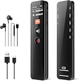 64GB Digital Voice Recorder, Sprachaktivierung, One-Touch Recording 3072 Kbps Diktiergerät Aufnahmegerä mit Playback, Geräuschunterdrückung Audioaufnahmegerät für Meeting/Vortrag/Interviews/Klassen