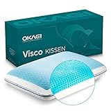 Okaei GelCell - Memory Foam Kissen mit kühlendem Gelbezug - Komfortables Kissen - Ergonomisches Kissen - Kühlendes Kissen - Kissen für einen angenehmen Schlaf(60x40+15cm)