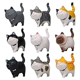 Greyoe Katzenfiguren, 9 Stück Tierfiguren Kinder Realistisch Katze Spielzeug Kinder Lehrreich Katzenfiguren Spielzeug Miniatur Katze für Kinder Katzenliebhaber Home Auto Dekor