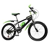 Mermajestic Hiland 20 Zoll Mountainbike GrüN, Robustem Carbonstahl-Rahmen, Integriertem Wasserflaschenhalter und Schutzblechen für StraßEn- Und GeläNdefahrten, Max. Tragkraft 85 Kg
