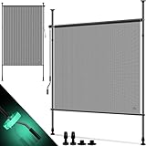 KESSER® Klemmmarkise Senkrechtmarkise 200x310 Ausziehbar & Blickdicht Vertikalmarkise mit Handkurbel ohne Bohren Balkon-Sichtschutz & Windschutz für Garten & Terrasse Wasserfest Transparent/Anthrazit