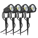 CENMEN 4 Packungen Gartenstrahler Draussen Landschaft LED Lampe Pathway Wasserdicht