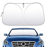 Sonnenblende Vorne Faltbar Sonnenschutz für Windschutzscheibe Faltbar Auto Sonnenblende Vorne hochwertigem Nylonmaterial für die meisten Autos Effectively Blocks hot Sun(145x80cm)