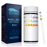 RUNBO 3-in-1 Pool-Teststreifen für Spa, 150 Stäbchen, Teststreifen, Wassertest-Set, genauer chemischer Tester für freies Chlor, Brom, Alkalinität, pH