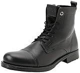 JACK&JONES Herren JFWSHAUN Leather Boot SN Schnürstiefelette, Anthracite, 43 EU