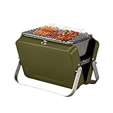 Kompakter Minis Grill BBQ, Klappgrill, Laptopgrill, tragbar Koffer-Grill, faltbarer Grill für Camping Festival und Strände, faltbarer Notebook BBQ Grill, Geringes Gewicht, Geeignet für Holzkohle