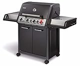 Enders® Gasgrill MONROE PRO BLACK 4 IK TURBO, 4-Brenner, Infrarot-Backburner, Seitenkocher, emaillierte Garhaube, SWITCH GRID™, HEAT RANGE™ -Brennsystem, 800 °C TURBO ZONE™, SIMPLE CLEAN™ #8370