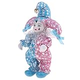 ZEPFJHE Porzellan Triangel Puppen 20.0 cm Harlekin Puppen Figuren Modell In Kleidung Süße Triangel Figuren Modell Geschenk Frauen Männer Porzellan Puppe