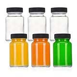 YZROHYI 6 Stk Kleine Shot Flaschen Zum Befüllen 60 ml,Glasflaschen Mini,Schnapsflaschen Wiederverwendbar,Ingwer Shot Gläser Mit Deckel,Small Bottles For Juice Shots,Saftflaschen Transparent für Juicer