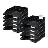 HAN Briefablage KLASSIK, 10 STÜCK Schreibtisch Organizer, Bürobedarf, Ablagefächer, Büromaterial, Briefkorb, Dokumentenablage, bis Format A4/C4, 1027-X-13, schwarz