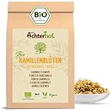 Kamillenblüten getrocknet Bio lose 500g | ganze Kamillenblüten getrocknet | in Bio-Qualität | Kamillentee aus Blüten-Köpfe | 100% naturürlich | leicht bitterer und milder Geschmack | vom Achterhof