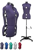 Verstellbare Schneiderpuppen Frauen S (32-42) 13 Drehrädchen Damen Büste Damenbüste Schneiderbüste Mannequin mit Beinansatz Lila Gr.S