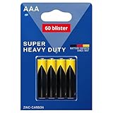 SIMPLETEK - 60 Blisterverpackung mit 4 AAA-Batterien Mini | IEC R03, Zink-Karbon, 1,5 V | 10,5 x 44,5 mm (insgesamt 240 Stück)