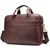 Businesstasche Herren Leder Aktentasche Männer Handtasche Vintage Laptoptasche Arbeitstasche Umhängetasche Schultertasche für 14 Zoll Notebook