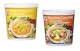 Cock Brand - Probierset Currypasten - 2er Pack (2 x 400g) - 2 Sorten, je 1 Dose Gelb, Massaman Currypaste