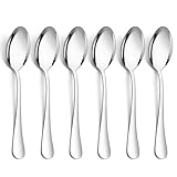 HaWare Esslöffel, Edelstahl Löffel 6er Set, 20,5cm Suppenlöffel Tafellöffel, Elegantes & Modernes Menülöffel Besteck Set für Zuhause/Restaurant/Party, Hochglanzpoliert & Spülmaschinenfest