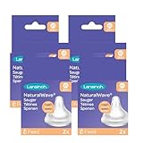 Lansinoh NaturalWave Sauger, Gr. XS - extra langsamer Milchfluss - speziell für Neugeborene geeignet - ab 0 Monaten, 8 Stück (4er Pack)