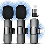 Qhot Kabelloses Lavalier Mikrofon für iPhone,iPad， Plug-and-Play-Mikrofon für Aufnahmen, Live-Streaming, Keine App erforderlich(iOS&USB-C 2MIc)