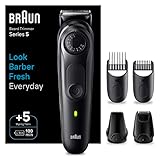 Braun Barttrimmer Series 5, Elektrischer Bartschneider Herren mit 5 Zubehörteile, Ultrascharfe ProBlade Klinge, 100 Min Akkulaufzeit, Kabelloser Bartrasierer, 40 Längen, Wasserdicht, BT5430, Schwarz