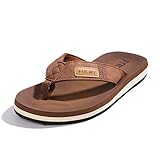 FITORY Herren Flip Flops Surfen Zehentrenner Sports Sandalen Beach/Pool Pantoffeln Tan Gr.43