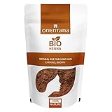 Orientana - Bio Henna Haarfarbe | Karamellbraun | 100% Vegan Natural Bio Pulver Für Langes Haar | Von Hellbraun Bis Mittelbraun | Eine Dauerhafte Pflanzenhaarfarbe Die Dem Haar Fülle Verleiht - 100g