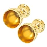 VERDANVERSE 2 Teiliges Set Mittelalterlicher Deko Accessoires Gravierter Metallkelch Goldener Weinkelch Sektkelch Originelles Weinglas Halloween Kelch Anbetungskelch Whiskybecher Aus