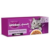 WHISKAS Aromatic Nassfutter in Sauce für Katzen 40 x 85g Fisch Auswahl