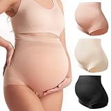 Momcozy Damen Umstandsunterwäsche mit hoher Taille, Weiche Nahtlose Schwangerschaftsunterwäsche, Über-Bauch-Schnitt
