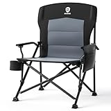 EVER ADVANCED Campingstuhl Faltbar bis 230KG XL Klappstuhl 62cm Sitzbreit mit Seitentasche Getränkehalter Übergroß Faltstuhl Angelstuhl für Camping Outdoor Balkon Garten