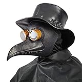 Creepy Party Pest Doktor Maske Schwarz Niet Lange Nase Vogelschnabel Steampunk Masken Kostüm Requisiten für Masquerade Ball Halloween Party Karneval Cosplay