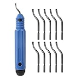 Entgrater Werkzeug, Metallgriff Handentgrater, Deburring Tool, Entgraten Handwerkzeug Inklusive Griff und 11 Pcs Rotary Entgrater Blades, für Aluminium Kupfer Kunststoffgrat