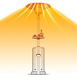 GarveeLife Propan-Terrassenstrahler mit Tisch, 48000 BTU Gasheizung für den Außenbereich, mit Zündsystemen und Rädern, doppellagiger Brenner, Propangas-Heizung für Hinterhof, Garten, Deck