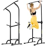 TREX SPORT Power Tower TX-060PR | Dip Station & Klimmzugstange freistehend | multifunktionaler Kraftturm bis 150 kg