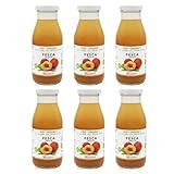 Agricola Miglioretti – 6x200ml 100% Bio-Pfirsichsaft, kaltgepresst, ohne Zuckerzusatz – Natürliches und erfrischendes italienisches Produkt