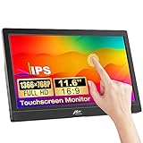 Kenowa Touchscreen Portable Monitor, 11.6 Zoll HDR Tragbarer Monitor Externer Monitor 1366x768 IPS Eye Care Bildschirm mit HDMI USB Typ-C für PC/Computer/Laptop/Raspberry pi/PS3/PS4/Xbox