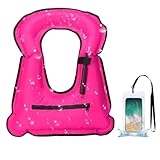 SWOURT Aufblasbare Schnorchelweste, kostenloses Tauchen Schwimmen Sicherheit Last bis zu 220 Ibs-Mit wasserdichter Tasche