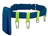 Moses Outdoor-Gürtel Expedition Natur Gurt mit Tasche und Karabinern, Perfekt für Camping Gürteltasche Taschenlampe, Kompass & Co, Blau, Uni