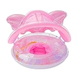 Schwimmring für Babys, mit Sonnenschutz und Baldachin, Schwimmring in Schmetterlingsform für Sommerspiele im Freien
