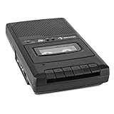 auna RQ-132 - Kassettenrekorder, Tonbandgerät, Diktiergerät, Tape Recorder, verbauter Lautsprecher, automatische Abschaltung, USB-Port, Netz- und Batteriebetrieb, portabel,mit USB, schwarz