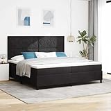 Qnhdfrt Boxspringbett mit Matratze 200x200 cm Samt Schwarz Modernes Design mit Taschenfedern und Komfortschaum für Erholsamen Schlaf