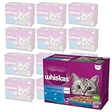 WHISKAS Adult Katzenfutter im Padset 12 x 85 g Fischköstlichkeiten x 12