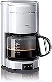 Braun Household Kaffeemaschine KF 47 WH - Filterkaffeemaschine mit Glaskanne für klassischen Filterkaffee, Aromatischer Kaffee dank OptiBrew-System, Tropfstopp, Abschaltautomatik, Weiß