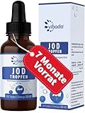 Vihado Jod Tropfen hochdosiert, 7 Monate Sparpaket, Schilddrüsen-Formel, vegan, schneller als Jod Tabletten, 50 ml, 1100 Tropfen