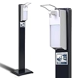 SWAVGO - Hygienestation mit Desinfektionsspender - Desinfektionssäule mit Sensor oder Manual - Desinfektionsstation für Innen & Außen (Manual 1000 ml)