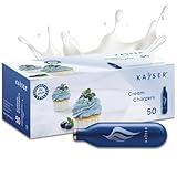 KAYSER K2227001 KAYSER-50 Stück Cream Charger-Sahnekapseln für Sahnespender-Für 500ml Sahne-Premium N2O Kapseln aus Stahl-100% recycelbar-Made in EU-Für kalte und warme Anwendungen, Stahl