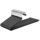 SONGMICS Hosenbügel, 20er Set, Kleiderbügel Hosen, offenes Ende, multifunktional, rutschfest, platzsparend, Länge 38 cm, schwarz CRI004-20